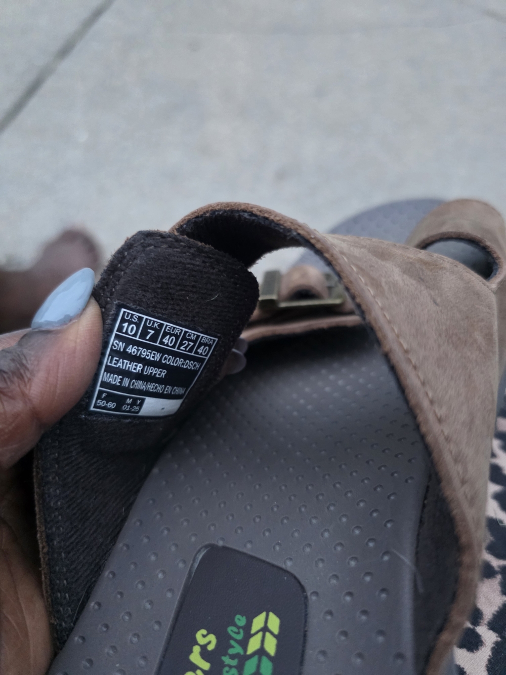 Skechers  Brown Dual-Strap Slide Sandals Women Size 10 - Picture 10 of 11